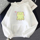 Happy Green Blushing Frog Unisex Hoodie-Kawaii Dream
