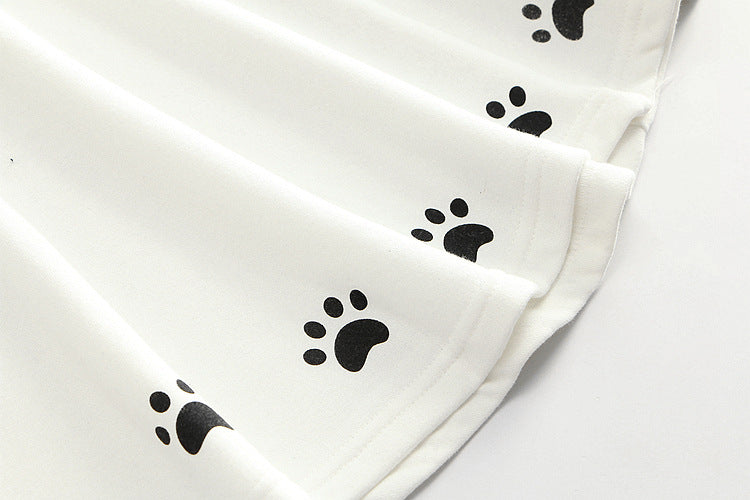 Harajuku Black Gray White Cat Hooded Cloak Coat-Kawaii Dream