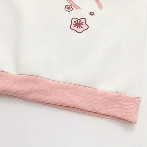 Harajuku Cute Two-tone Candy Floss Sakura Thick Women's Hoodie-Kawaii Dream