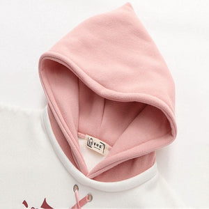 Harajuku Cute Two-tone Candy Floss Sakura Thick Women's Hoodie-Kawaii Dream