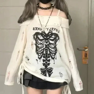 Harajuku Insomnia Gothic Knitted Pullovers Women-Kawaii Dream