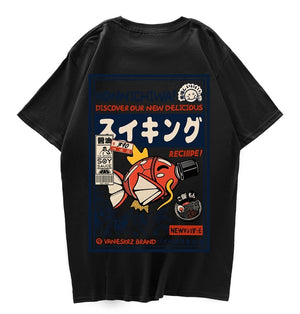 Harajuku Japanese Fish Konnichiwa Poster Unisex Tee-Kawaii Dream