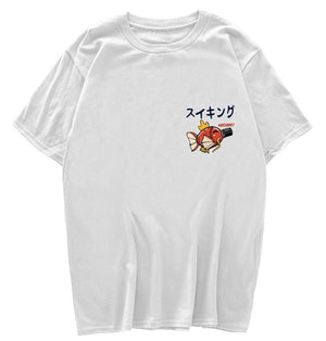 Harajuku Japanese Fish Konnichiwa Poster Unisex Tee-Kawaii Dream