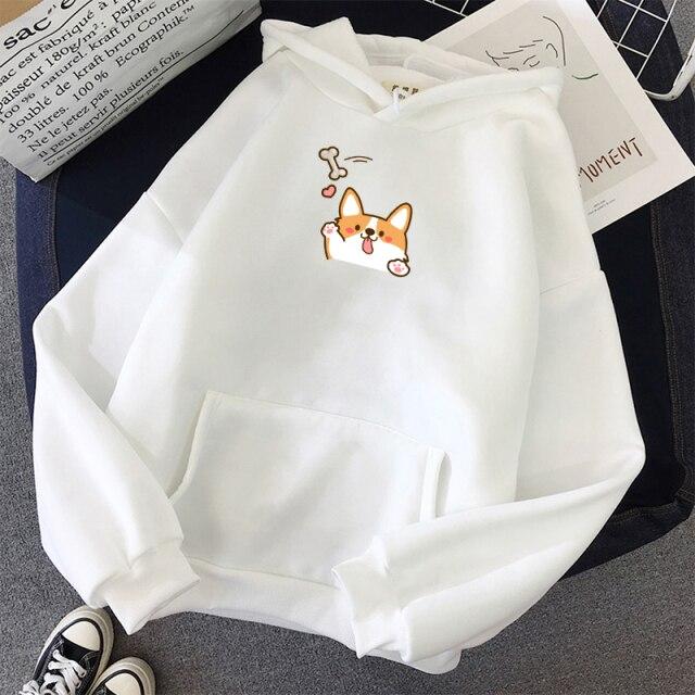Harajuku Kawaii Corgi Hoodie-Kawaii Dream