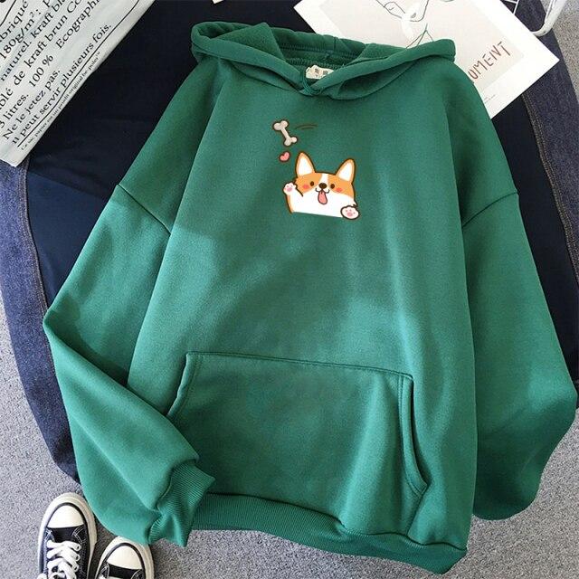 Harajuku Kawaii Corgi Hoodie-Kawaii Dream