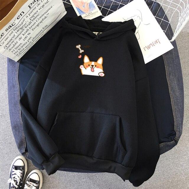 Harajuku Kawaii Corgi Hoodie-Kawaii Dream