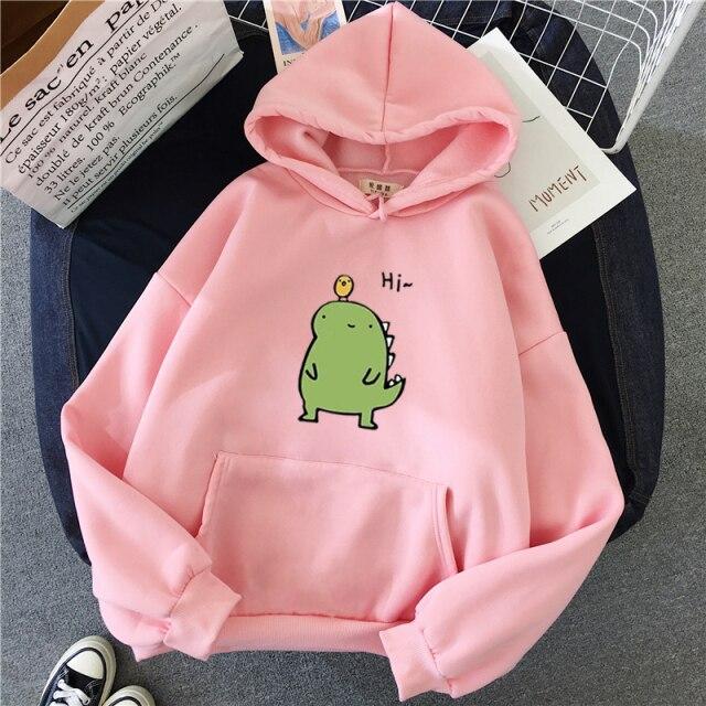 Harajuku Kawaii Cute Dipsy Dinosaur Hoodie-Kawaii Dream