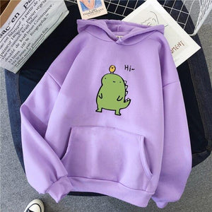 Harajuku Kawaii Cute Dipsy Dinosaur Hoodie-Kawaii Dream