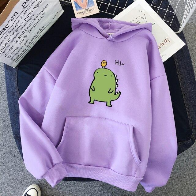 Harajuku Kawaii Cute Dipsy Dinosaur Hoodie-Kawaii Dream