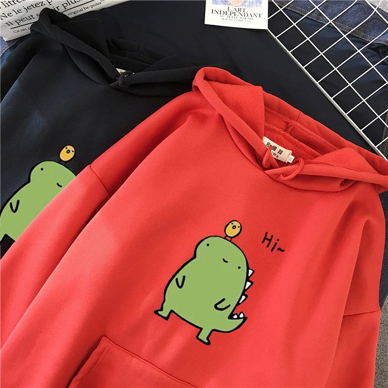 Harajuku Kawaii Cute Dipsy Dinosaur Hoodie-Kawaii Dream