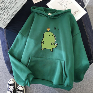 Harajuku Kawaii Cute Dipsy Dinosaur Hoodie-Kawaii Dream