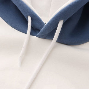 Harajuku Moon Sakura Blue Pink Loose Women's Hoodie-Kawaii Dream