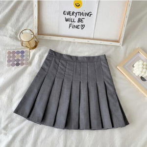 High Waist Cute Simple Pleated Short Light Skirt-Kawaii Dream