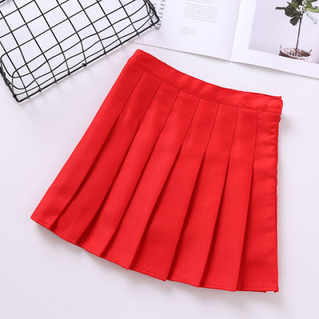 High Waist Cute Simple Pleated Short Light Skirt-Kawaii Dream