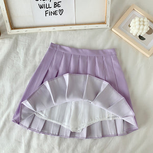 High Waist Cute Simple Pleated Short Light Skirt-Kawaii Dream