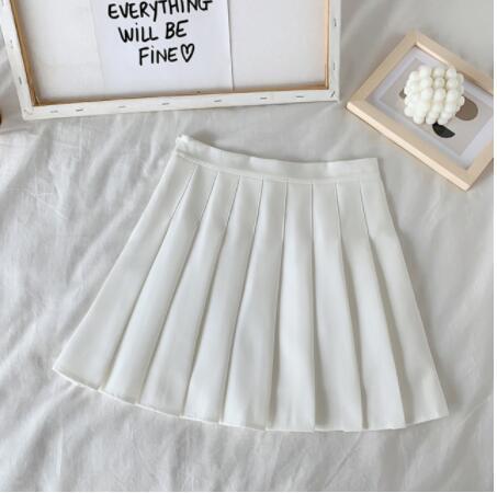 High Waist Cute Simple Pleated Short Light Skirt-Kawaii Dream