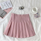 High Waist Cute Simple Pleated Short Light Skirt-Kawaii Dream