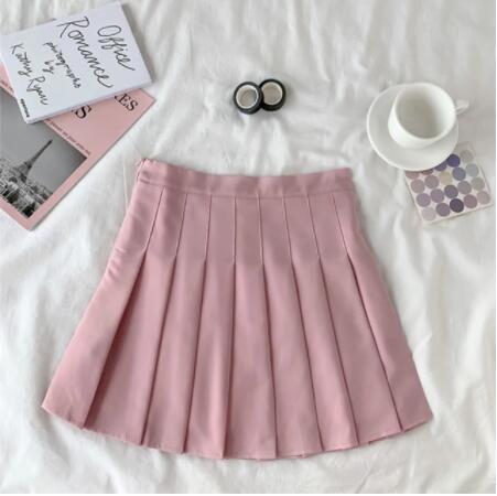 High Waist Cute Simple Pleated Short Light Skirt-Kawaii Dream