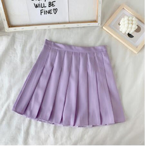 High Waist Cute Simple Pleated Short Light Skirt-Kawaii Dream