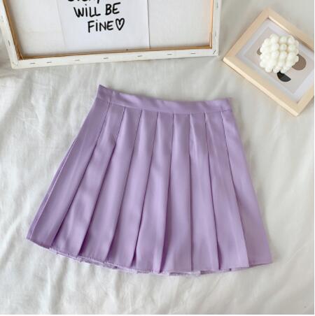 High Waist Cute Simple Pleated Short Light Skirt-Kawaii Dream