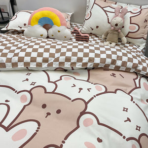 Hundreds of Kawaii Bear Bunny Bedding Set-Kawaii Dream