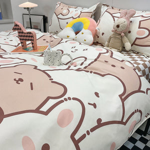 Hundreds of Kawaii Bear Bunny Bedding Set-Kawaii Dream