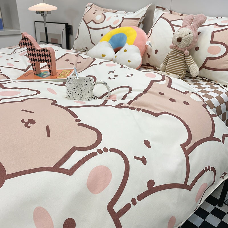 Hundreds of Kawaii Bear Bunny Bedding Set-Kawaii Dream