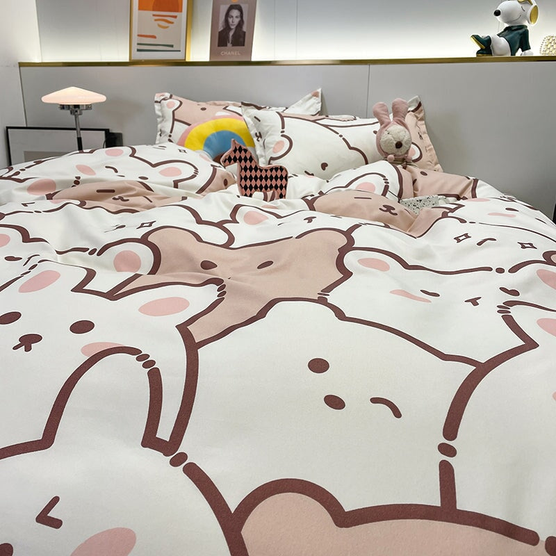 Hundreds of Kawaii Bear Bunny Bedding Set-Kawaii Dream