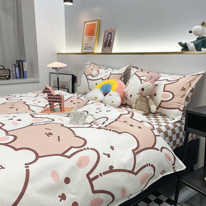 Hundreds of Kawaii Bear Bunny Bedding Set-Kawaii Dream