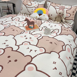 Hundreds of Kawaii Bear Bunny Bedding Set-Kawaii Dream