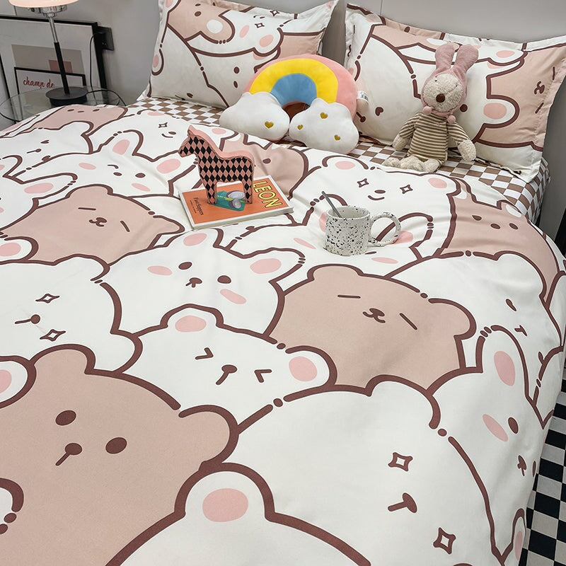 Hundreds of Kawaii Bear Bunny Bedding Set-Kawaii Dream