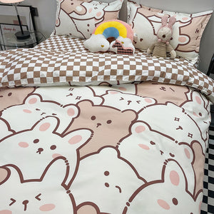 Hundreds of Kawaii Bear Bunny Bedding Set-Kawaii Dream