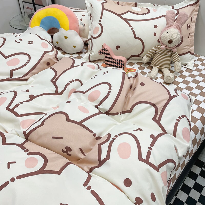 Hundreds of Kawaii Bear Bunny Bedding Set-Kawaii Dream