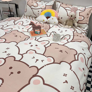 Hundreds of Kawaii Bear Bunny Bedding Set-Kawaii Dream