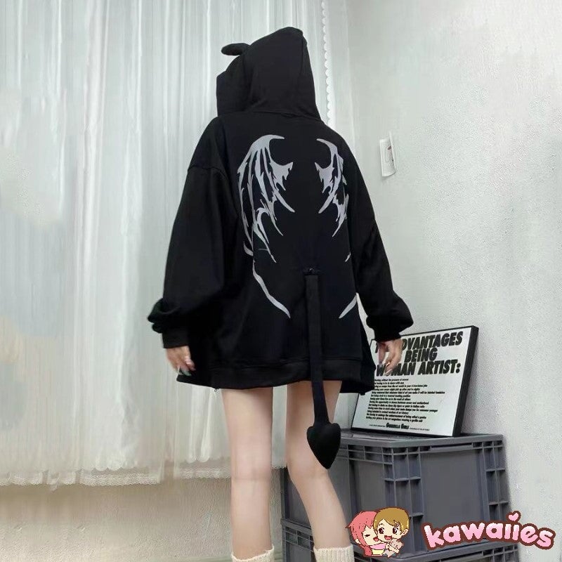 I Am The Devil Gothic Hoodie-Kawaii Dream