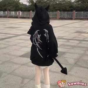 I Am The Devil Gothic Hoodie-Kawaii Dream
