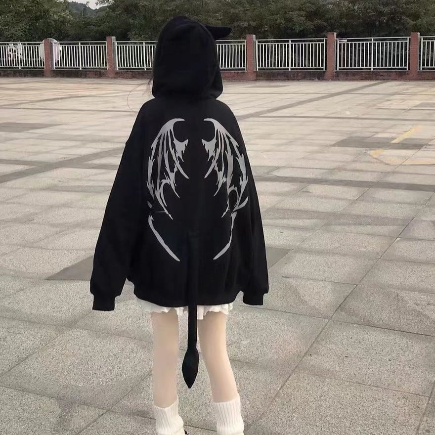 I Am The Devil Gothic Hoodie-Kawaii Dream