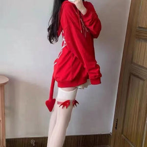 I Am The Devil Gothic Hoodie-Kawaii Dream