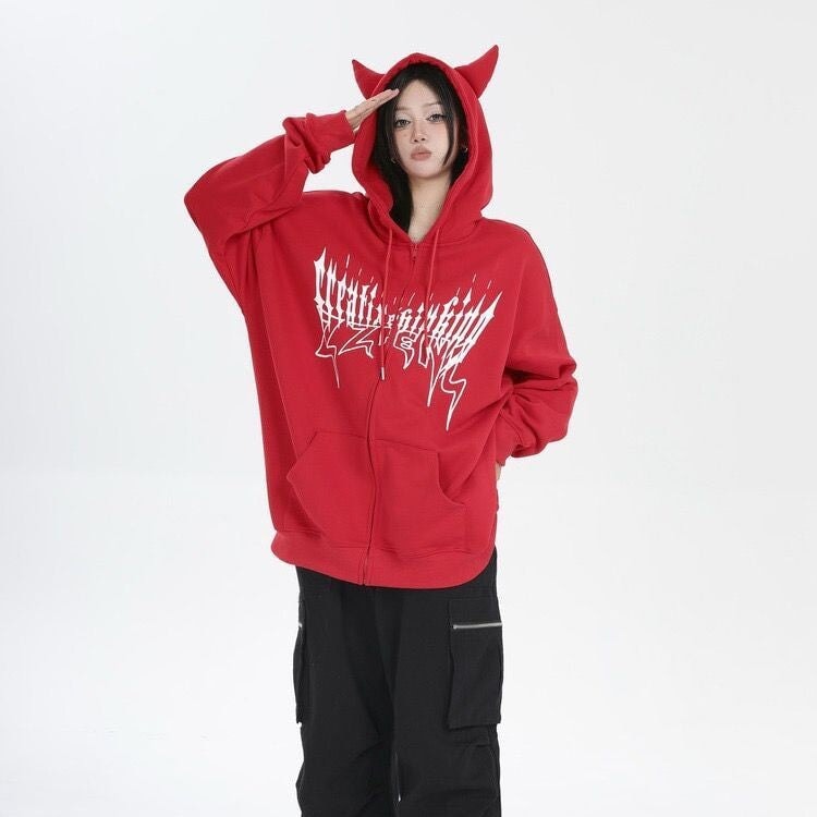 I Am The Devil Gothic Hoodie-Kawaii Dream