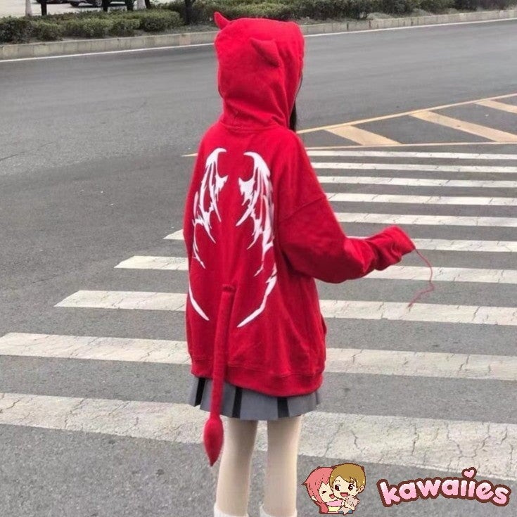 I Am The Devil Gothic Hoodie-Kawaii Dream