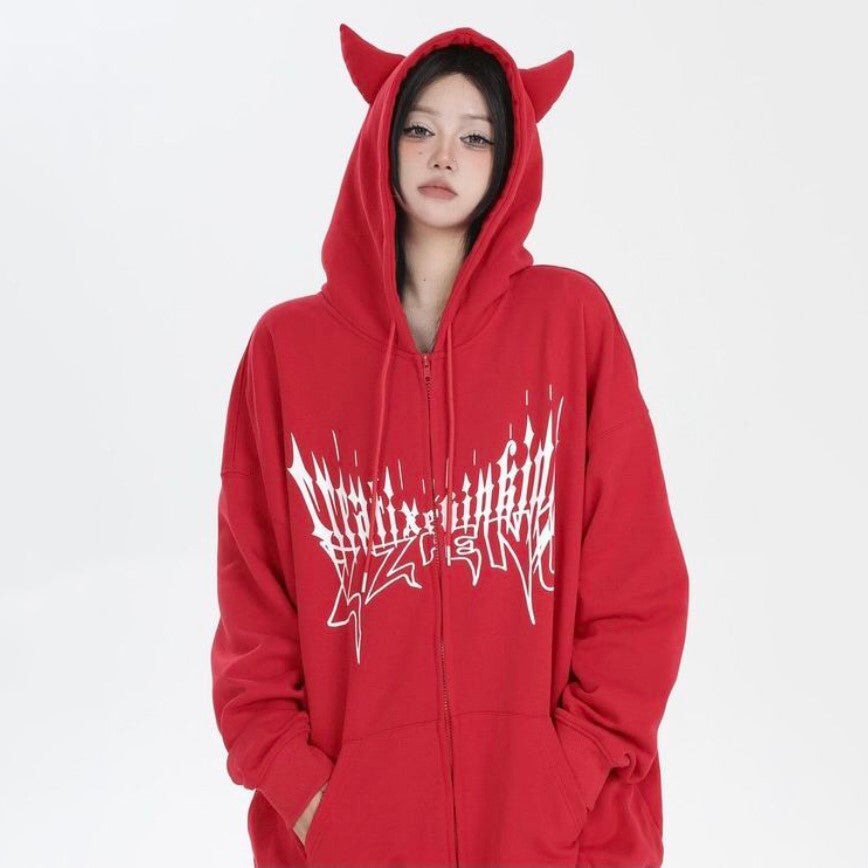 I Am The Devil Gothic Hoodie-Kawaii Dream