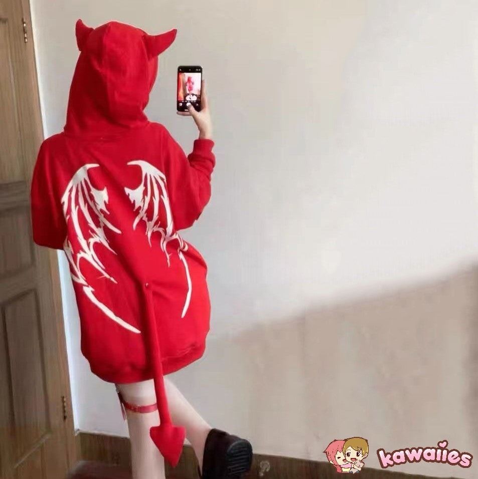 I Am The Devil Gothic Hoodie-Kawaii Dream