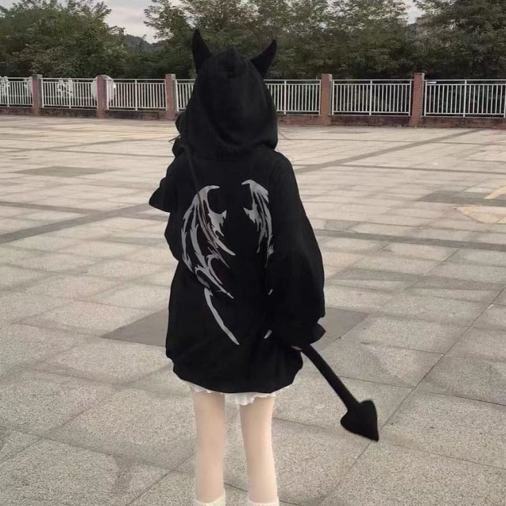 I Am The Devil Gothic Hoodie-Kawaii Dream