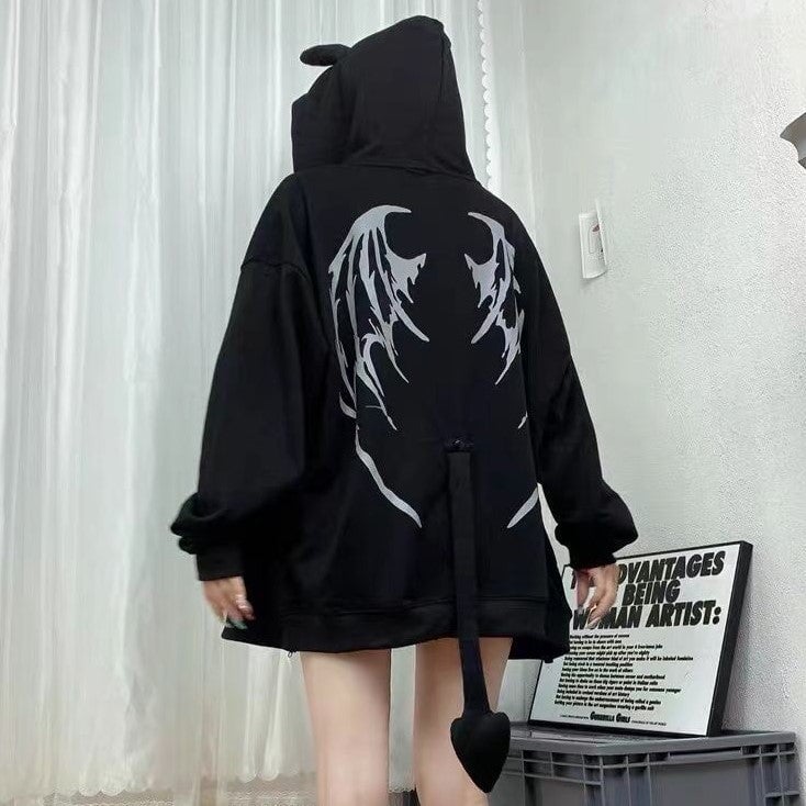 I Am The Devil Gothic Hoodie-Kawaii Dream