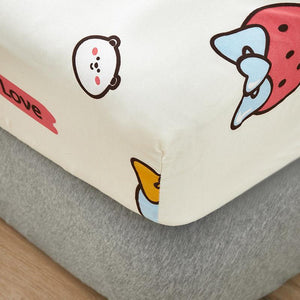 I Love Strawberry Fitted Bedsheet-Kawaii Dream