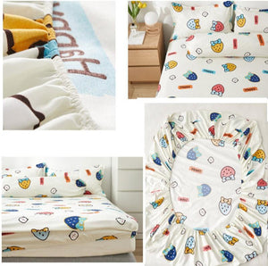 I Love Strawberry Fitted Bedsheet-Kawaii Dream