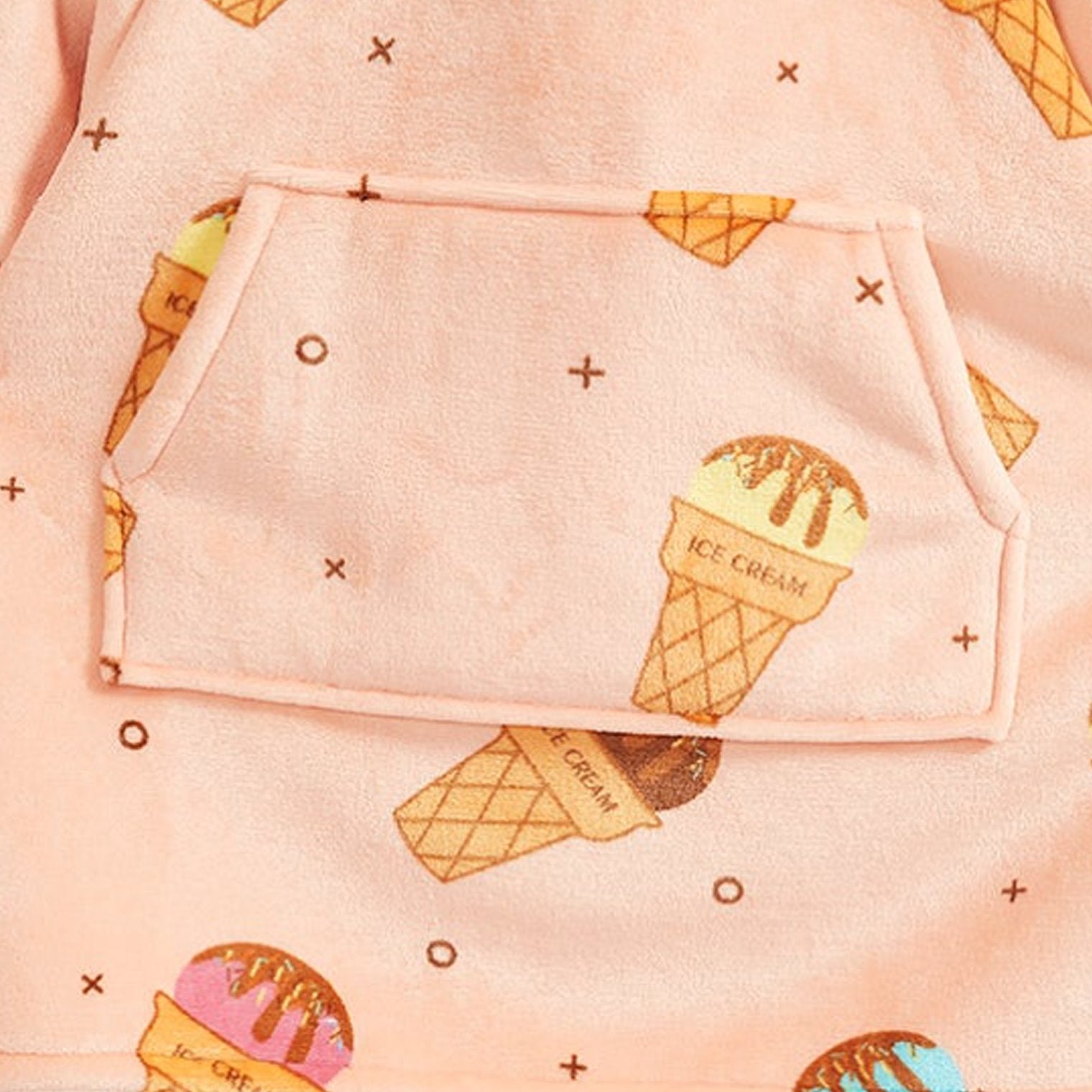 Ice Cream Coral Oversized Blanket Hoodie for Adults & Children-Kawaii Dream