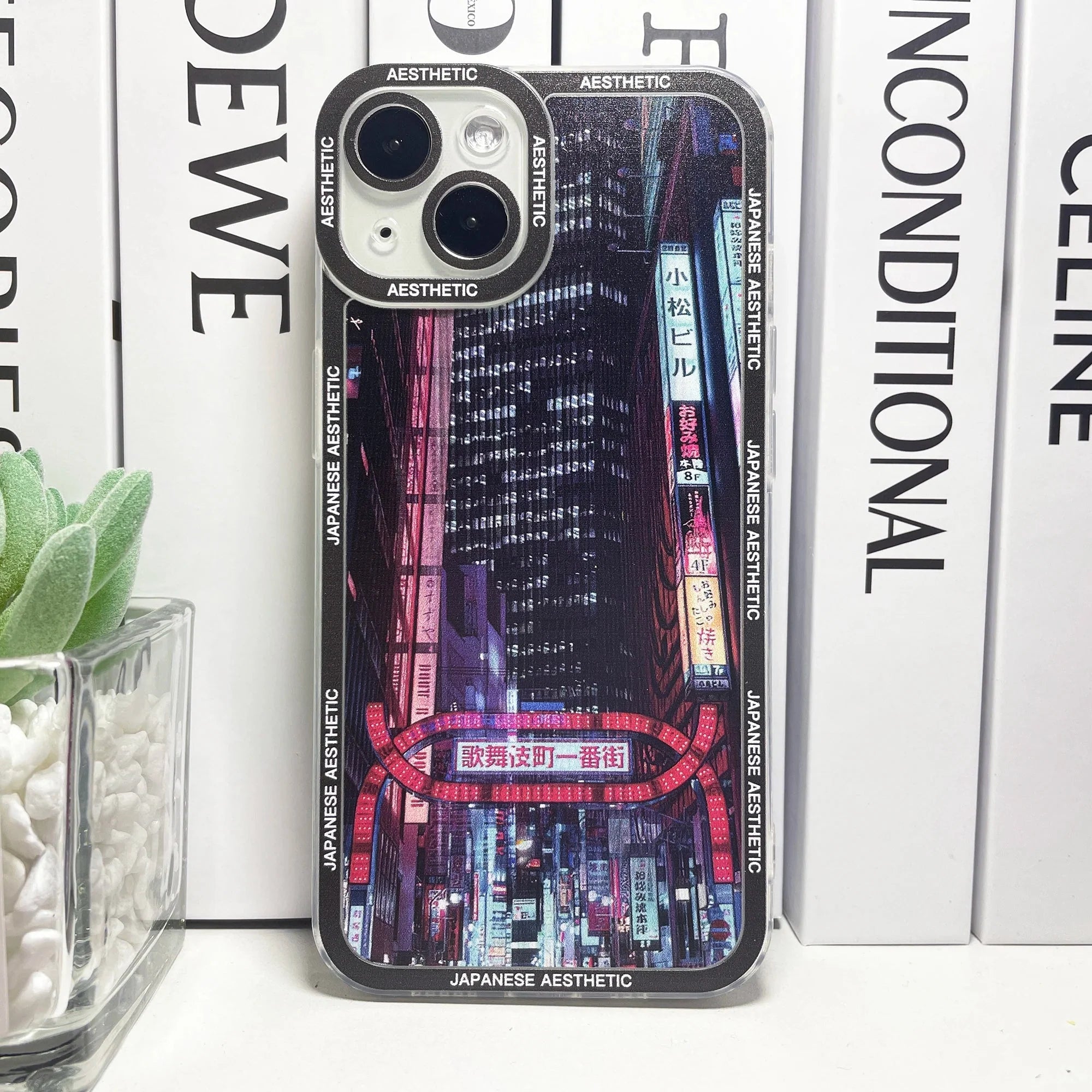 Japanese Aesthetic Tokyo Neon Lights Black Hues iPhone Case-Kawaii Dream