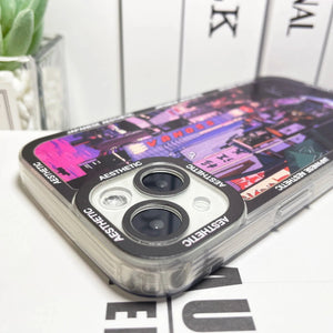 Japanese Aesthetic Tokyo Neon Lights Black Hues iPhone Case-Kawaii Dream