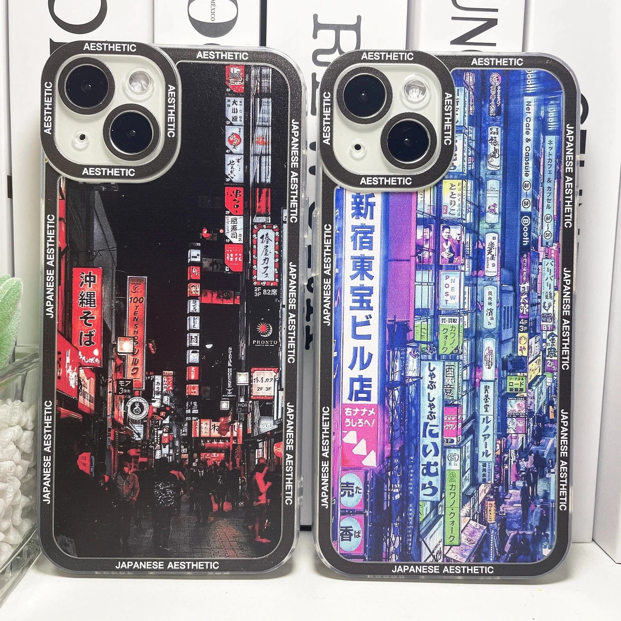 Japanese Aesthetic Tokyo Neon Lights Black Hues iPhone Case-Kawaii Dream